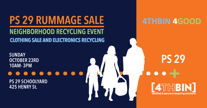4THBIN-PS 29 Rummage Sale Fall 2022-Neighborhood Recycling Event