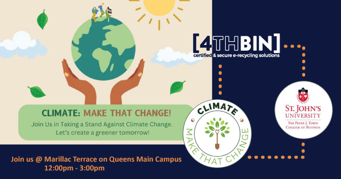 4THBIN's sponsorship of Climate: Make That Change at St. John's University