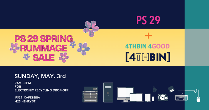 4THBIN and PS 29 Team Up for a Spring Community Recycling Event